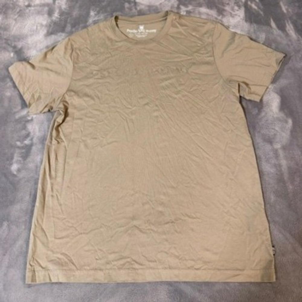 Psycho Bunny T-Shirt Mens Size Large Tan Pima Cotton Tonal Logo Short Sleeve Tee